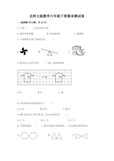 北师大版数学六年级下册期末测试卷含答案（突破训练）.docx