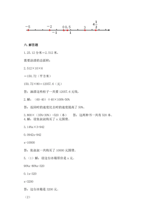人教版六年级下册数学期末测试卷精品（名师推荐）.docx