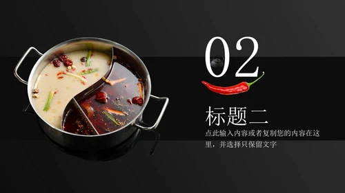 黑色商务风图文风老火锅餐饮行业商业计划书PPT模板