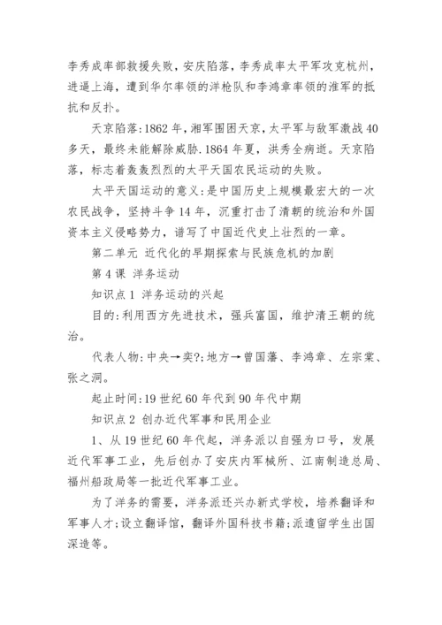 初二历史上册复习提纲_初二历史上册知识点.docx