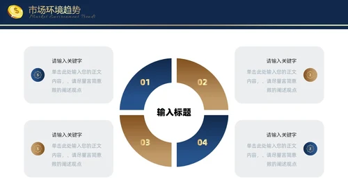 蓝色金色烫金大气商务金融理财融资投资通用PPT模板