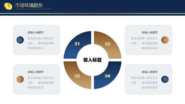 蓝色金色烫金大气商务金融理财融资投资通用PPT模板