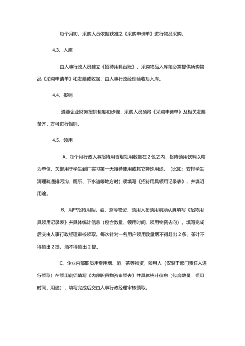 公司招待用品管理标准规定.docx