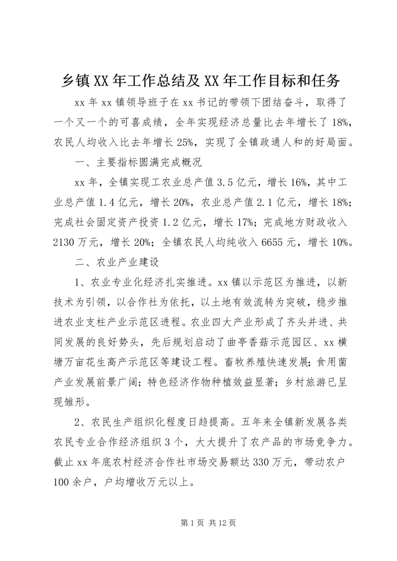 乡镇某年工作总结及某年工作目标和任务.docx