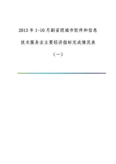 1-10月副省级城市软件和信息技术服务业主要经济指标完成情况表(一).docx