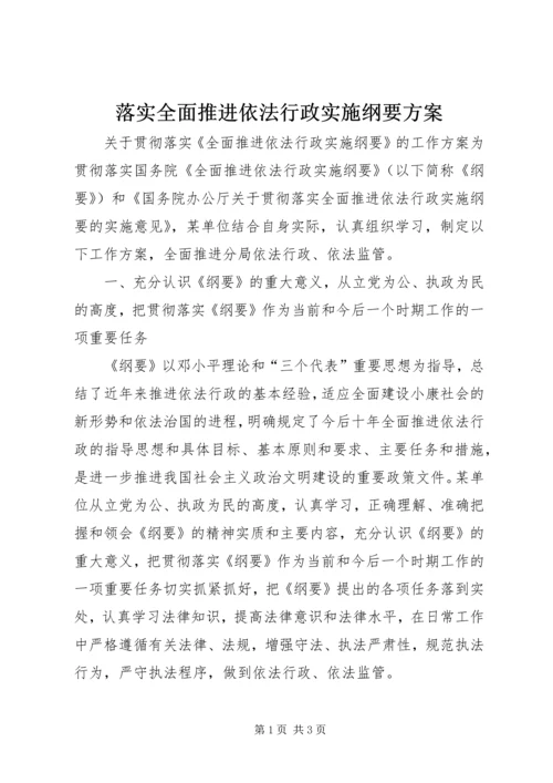 落实全面推进依法行政实施纲要方案 (5).docx