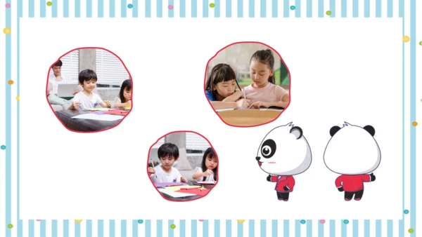 彩色可爱熊猫教师教学通用PPT课件模板