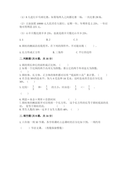 六年级下册数学期末测试卷含答案【研优卷】.docx