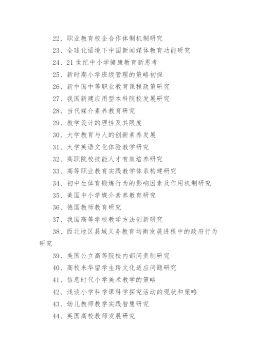 2021教育学专业毕业论文题目.docx
