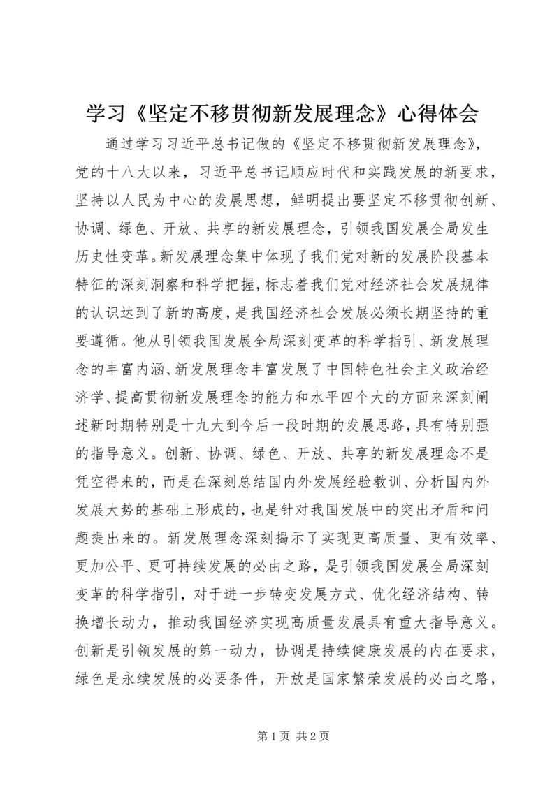 学习《坚定不移贯彻新发展理念》心得体会.docx