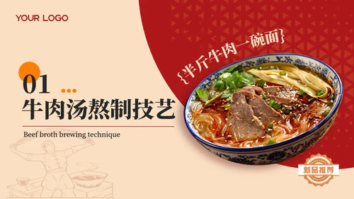 红色创意风宁夏美食介绍PPT模板