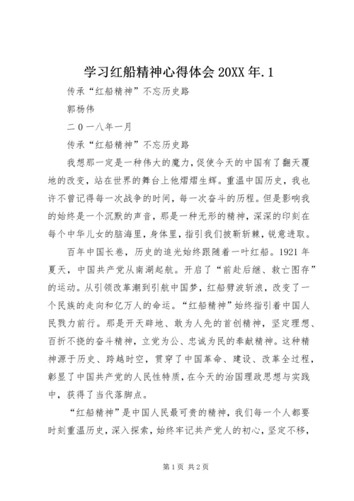 学习红船精神心得体会20XX年.docx