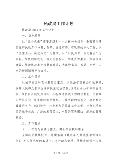 民政局工作计划 (13).docx