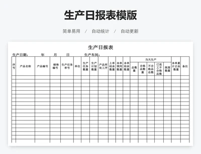 生产日报表模版