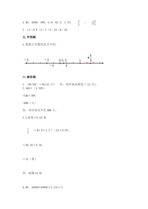 北京版小学六年级下册数学期末综合素养测试卷含完整答案【全国通用】.docx