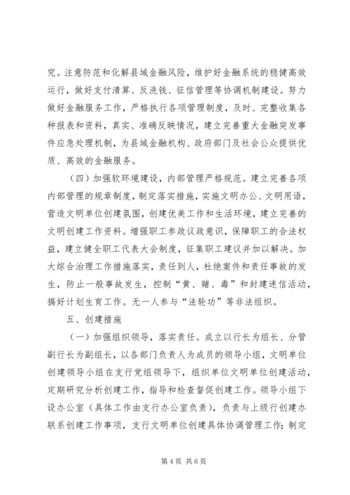 支行文明单位创建工作规划.docx