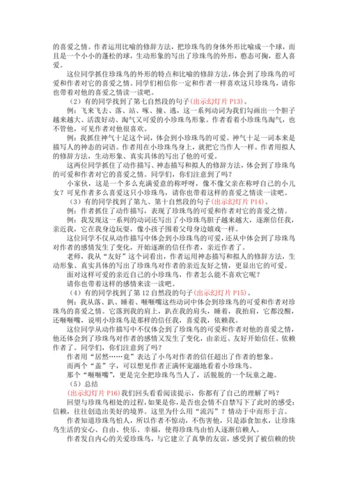 4.珍珠鸟 教案