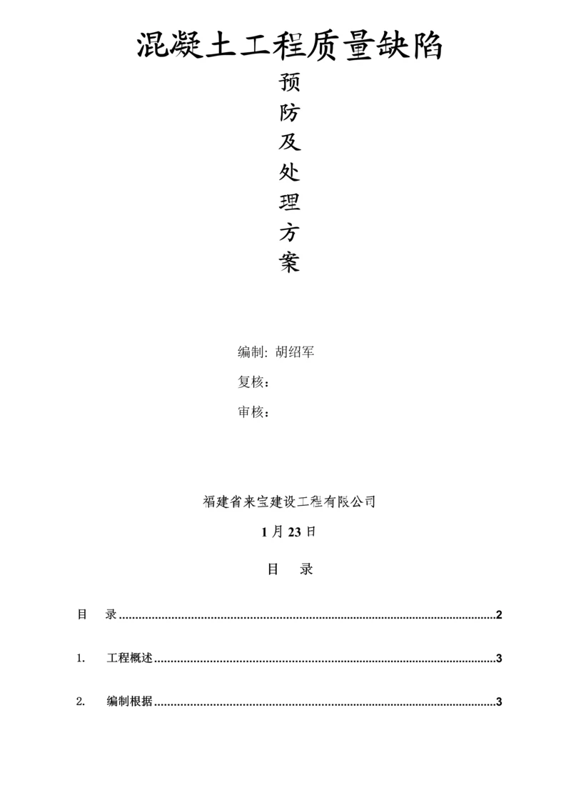 混凝土结构质量缺陷修补专题方案.docx