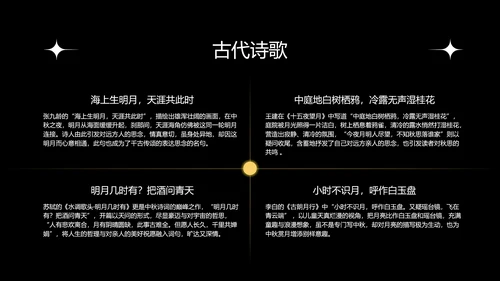 金色简约中秋节鎏金月影PPT模板
