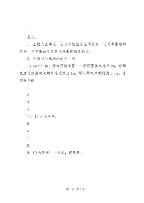 羽毛球馆计划书.docx