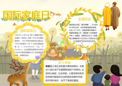 国际家庭日Word小报