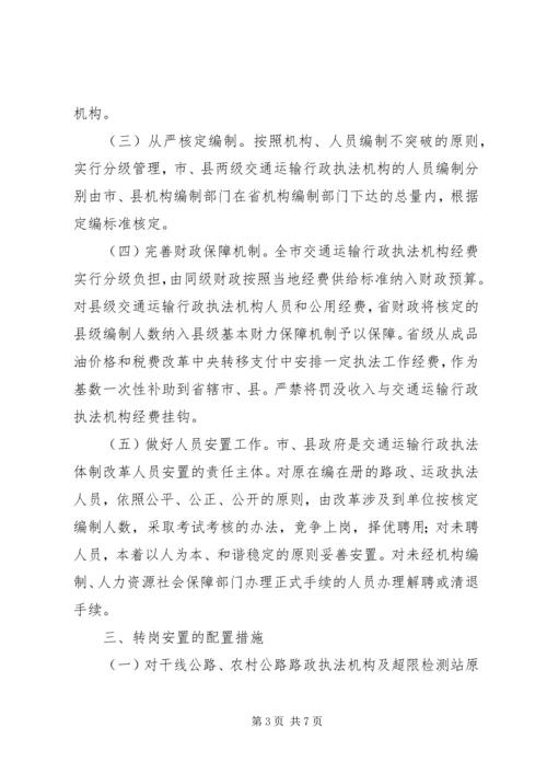 关于全市交通运输行政执法体制改革的意见.docx