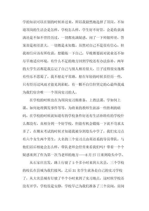 顶岗实习个人总结