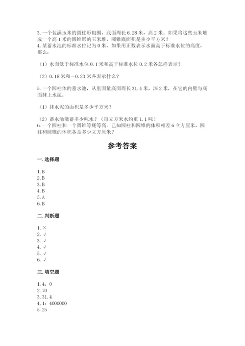 重庆市奉节县六年级下册数学期末测试卷及1套完整答案.docx