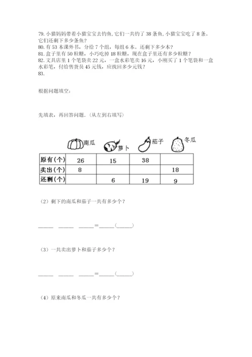 二年级上册数学应用题100道【考试直接用】.docx