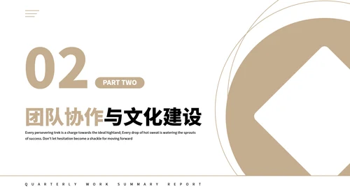 浅棕色简约风季度工作总结汇报PPT模板