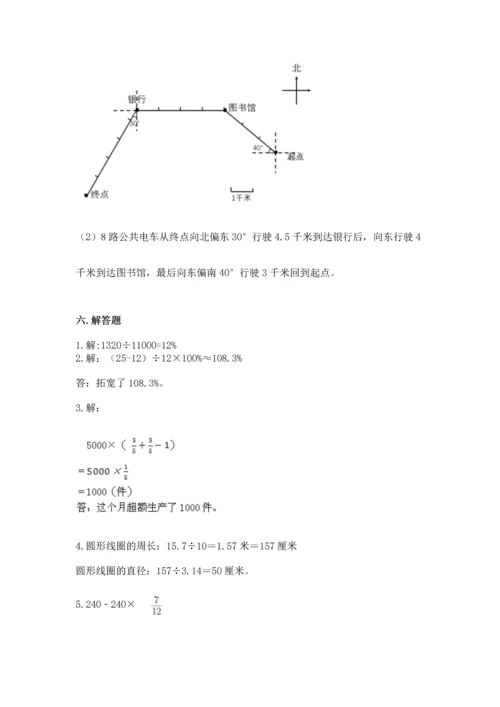 人教版六年级上册数学期末检测卷含答案【达标题】.docx