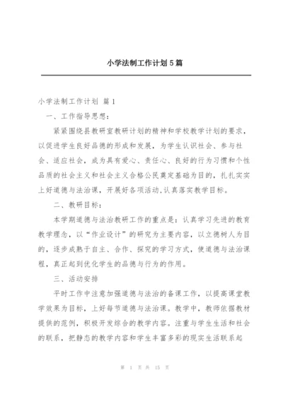 小学法制工作计划5篇.docx