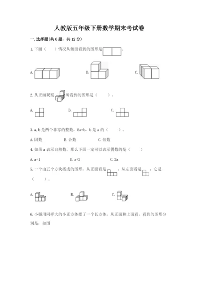 人教版五年级下册数学期末考试卷及答案（考点梳理）.docx