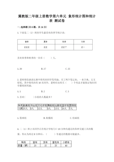 冀教版二年级上册数学第六单元 象形统计图和统计表 测试卷1套.docx