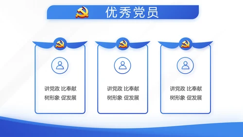 蓝色大气预备党员党建年终述职报告动态PPT