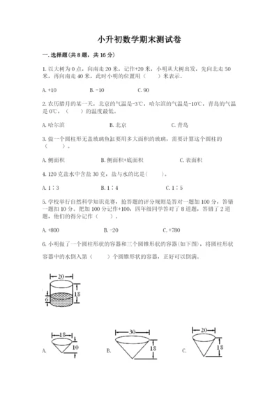 小升初数学期末测试卷精品【夺冠】.docx
