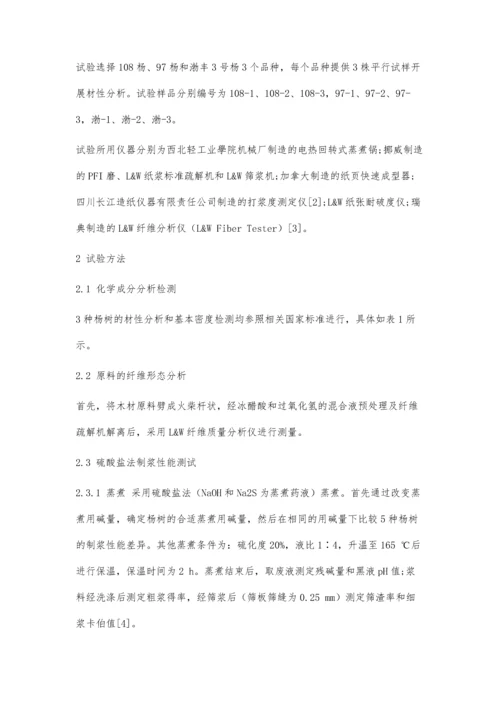 三种不同无性系杨树纤维材性分析.docx