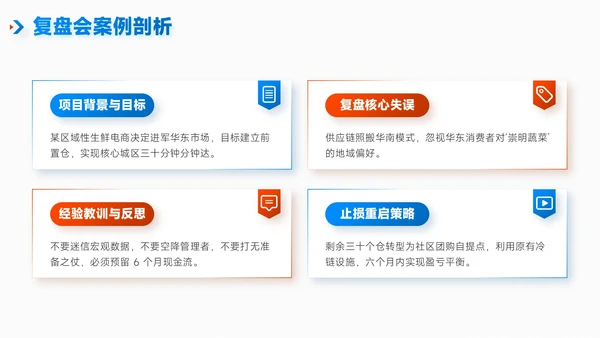 蓝绿色简约风项目总结内部复盘会PPT模板