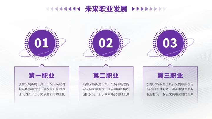 紫色高端风大学生职业生涯规划PPT模板