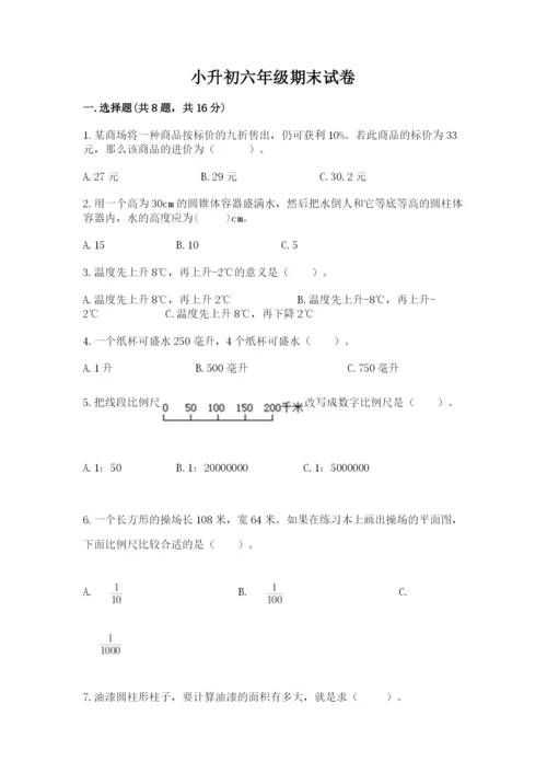 小升初六年级期末试卷（名师推荐）.docx