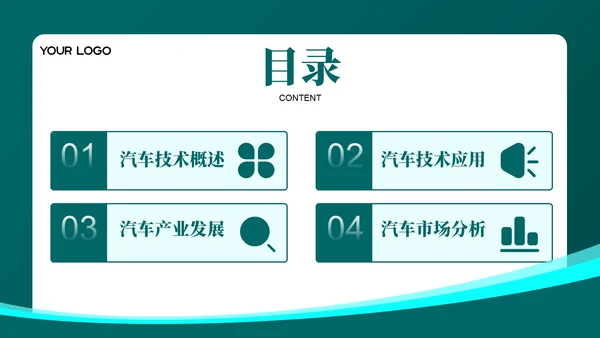 绿色科技风智能网联技术突破202X年度汽车技术年终总结PPT模板