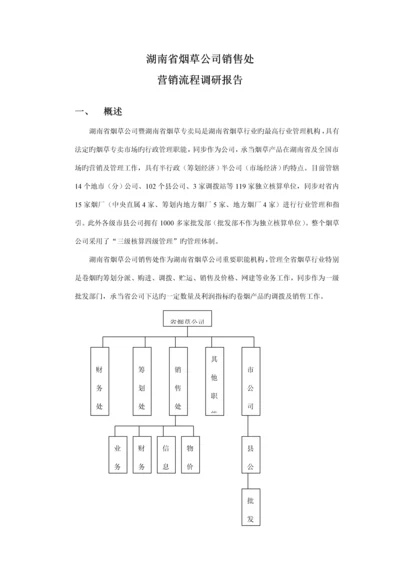 湖南烟草公司营销标准流程调查汇总报告.docx