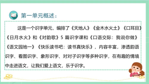 2023-2024学年统编版一年级语文上册第一单元（复习课件）