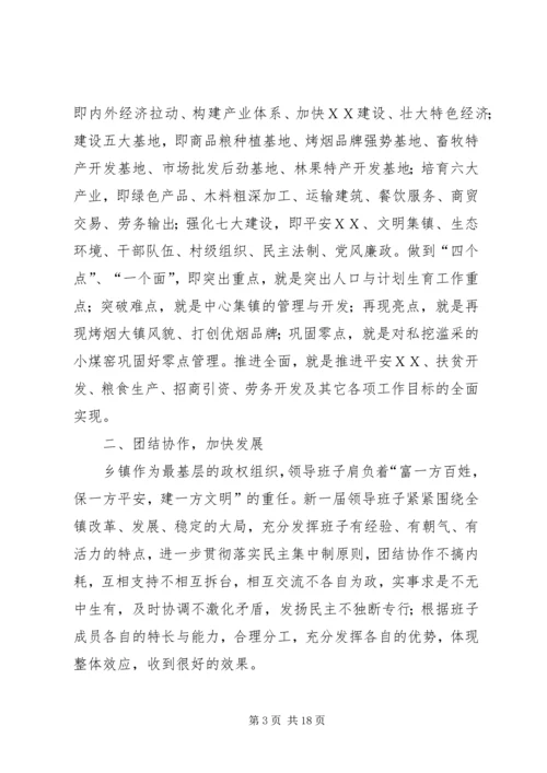 乡镇领导班子述职报告-班子成员述职报告.docx