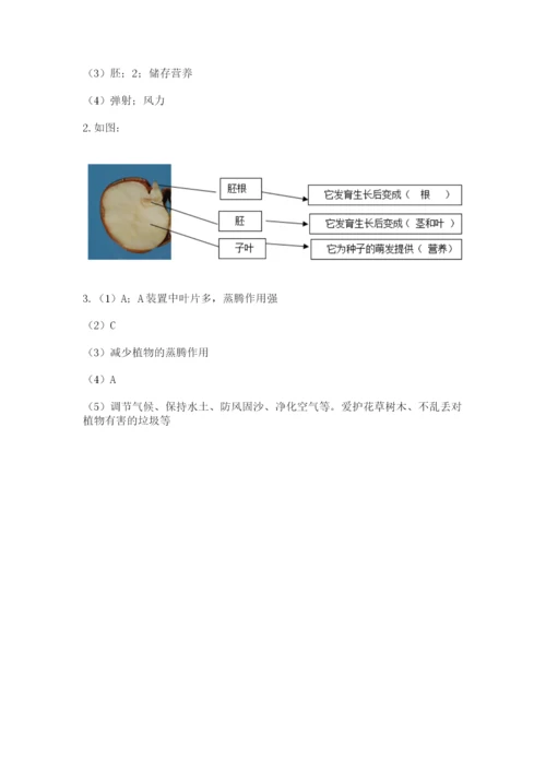 教科版四年级下册科学第一单元《植物的生长变化》测试卷精品【必刷】.docx