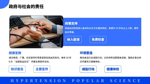 蓝色简约风全国高血压日科普PPT模板