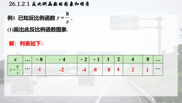 26.1.2.1  反比例函数的图象和性质课件（共26张PPT）