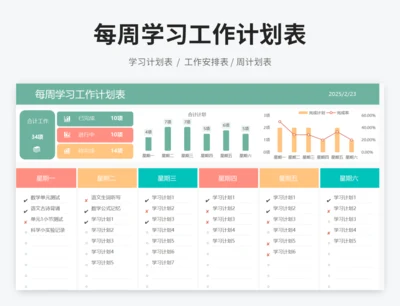 每周学习工作计划表