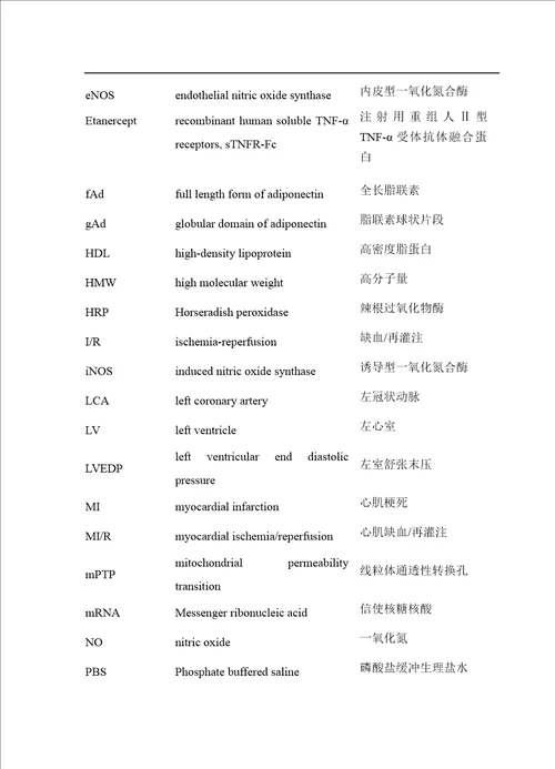 依那西普减轻小鼠心肌缺血再灌注损伤的机制研究