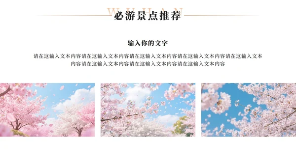 金色实景武汉旅行攻略PPT模板